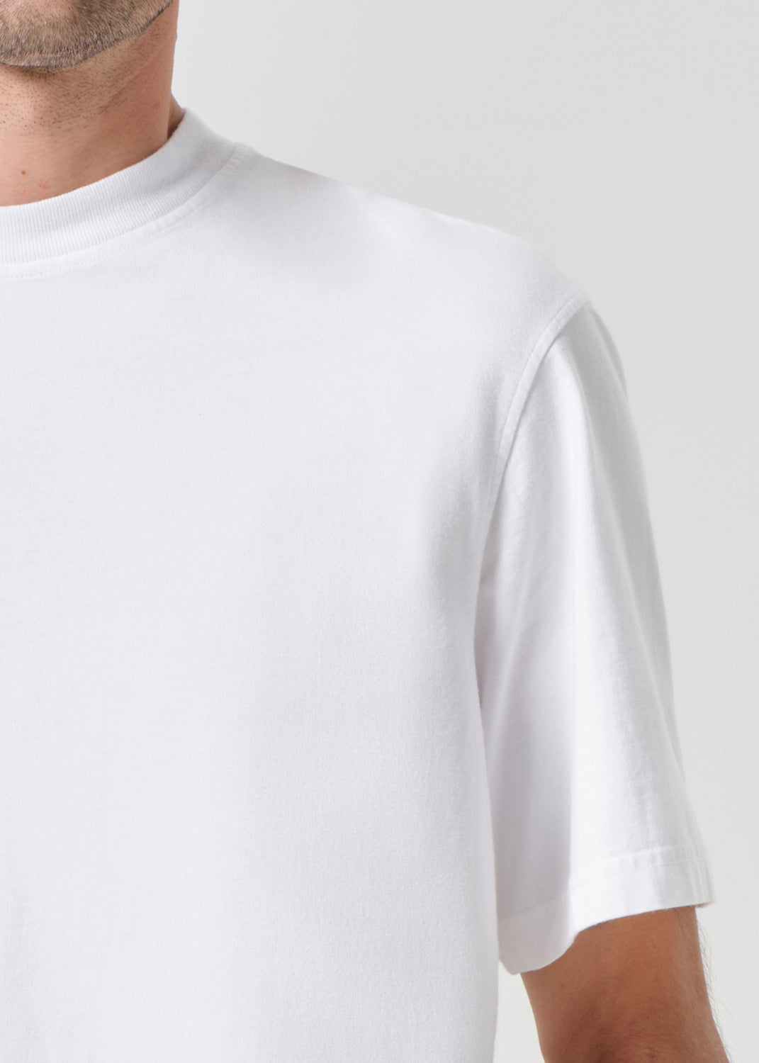 Asha Mock Neck Tee in White