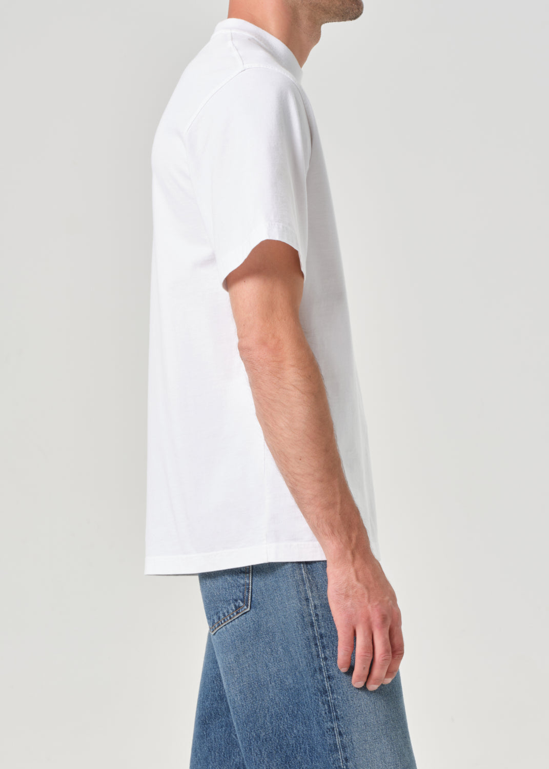 Asha Mock Neck Tee in White