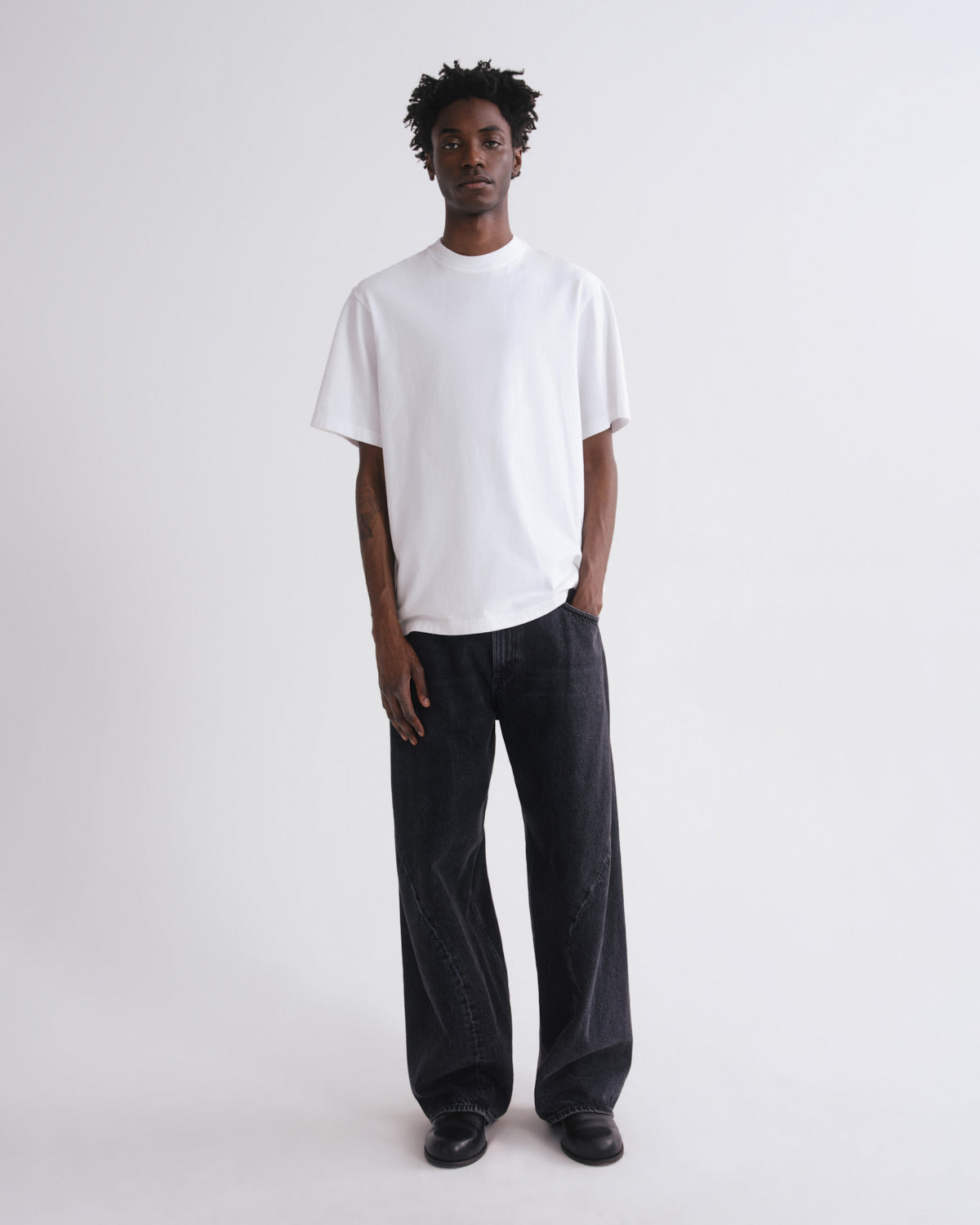 Asha Mock Neck Tee in White