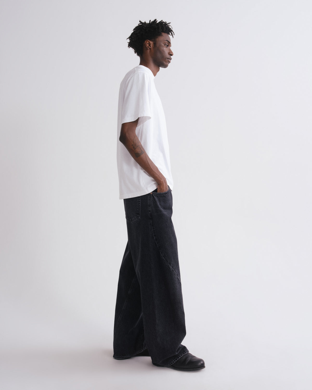 Asha Mock Neck Tee in White