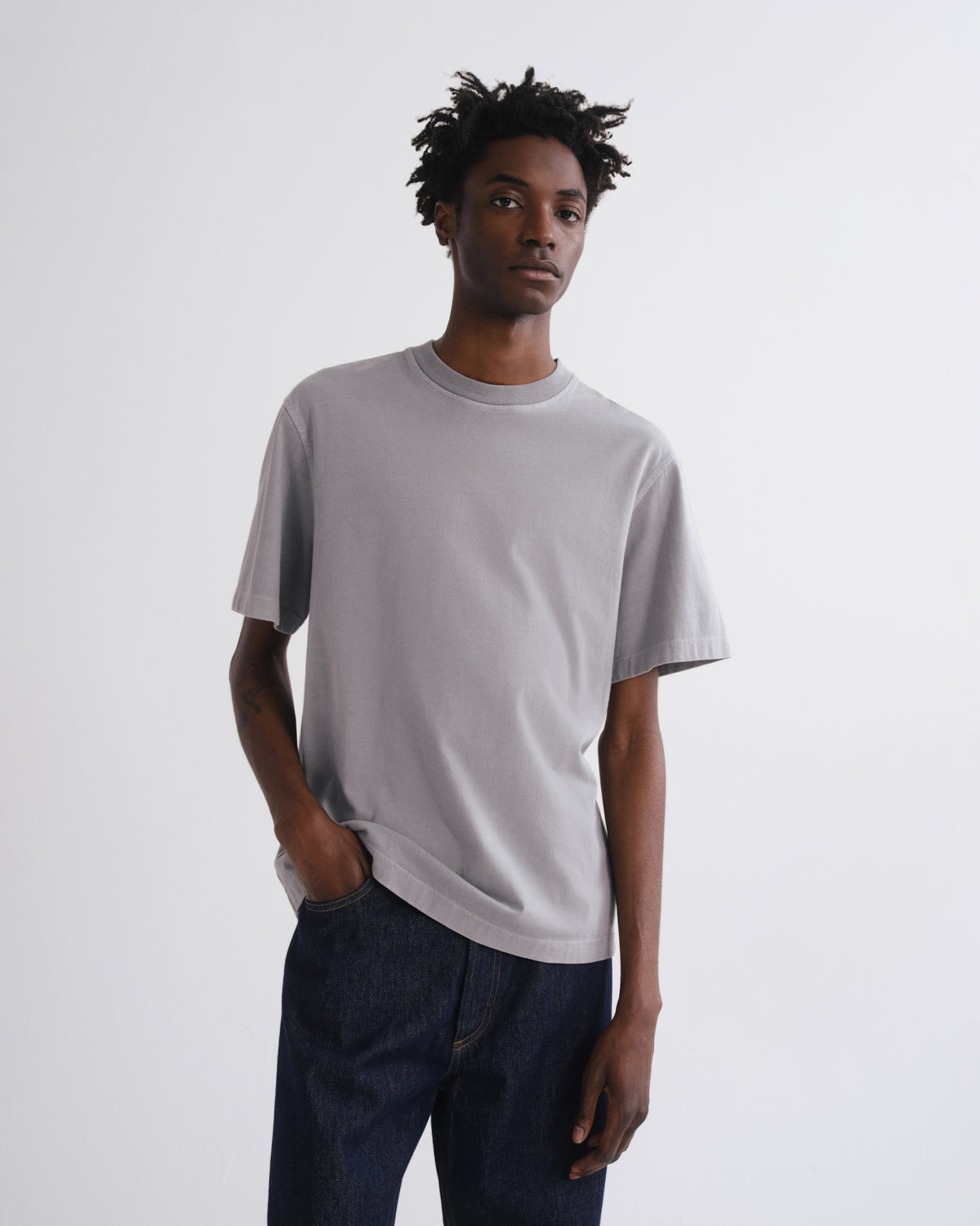 Asha Mock Neck Tee in Reflect