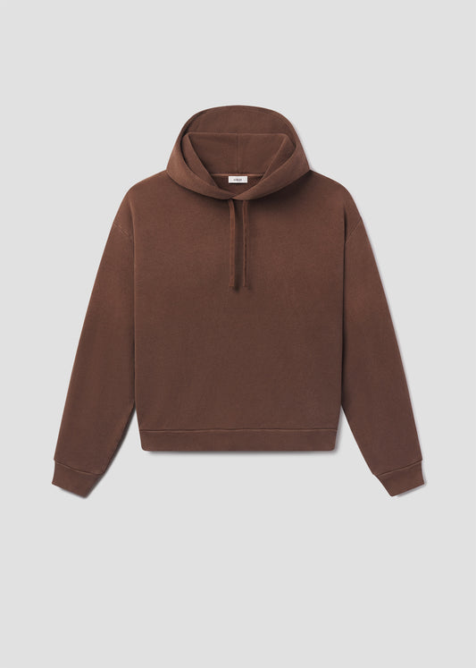Brown hoodie on a light gray background