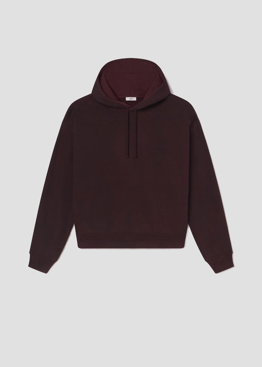 Maroon hoodie on a light gray background