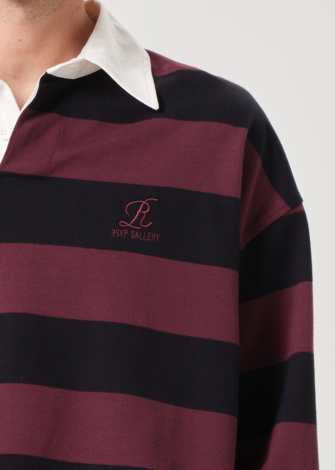 AGOLDE / RSVP Rugby in Black / Burgundy