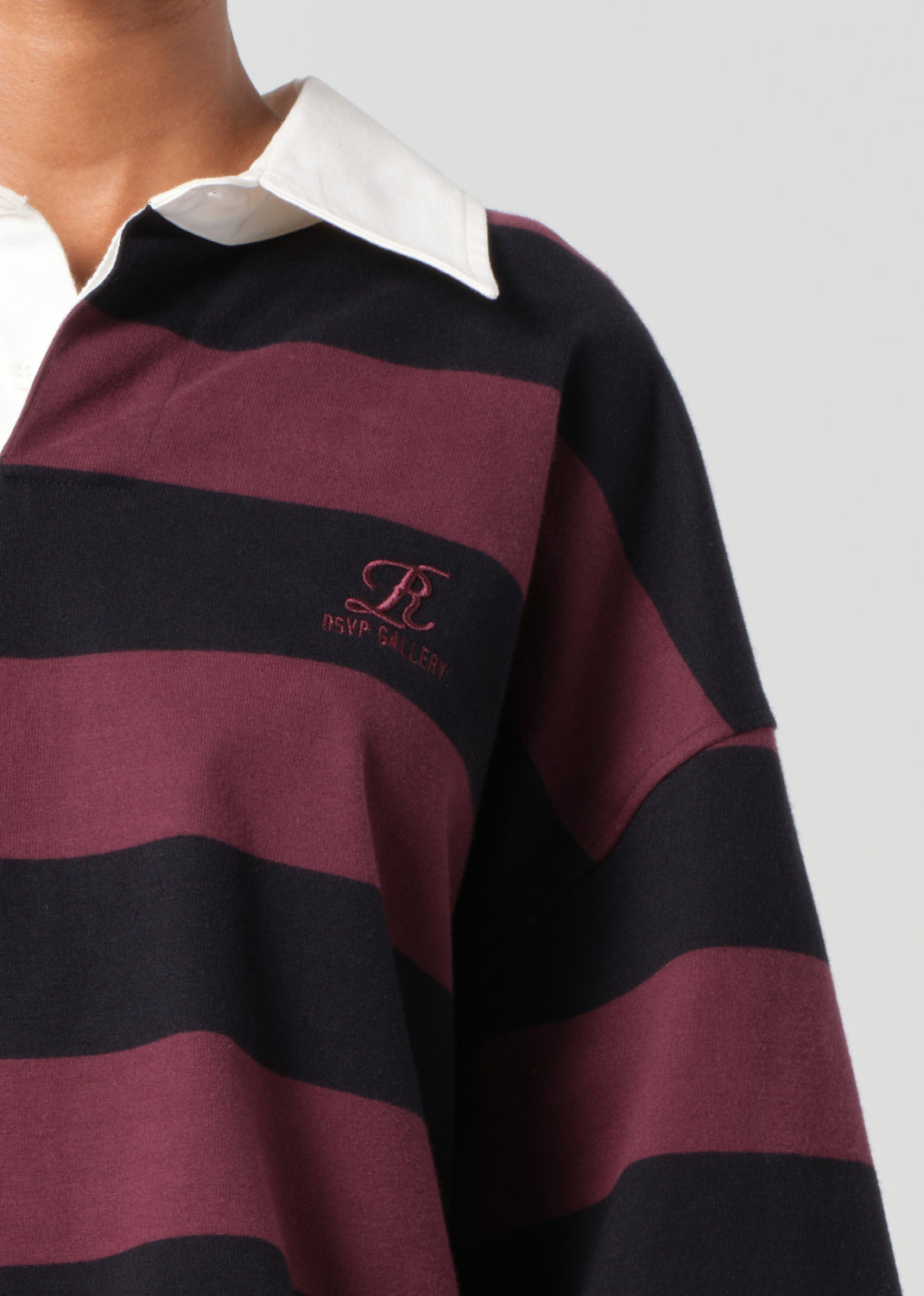 AGOLDE / RSVP Rugby in Black / Burgundy