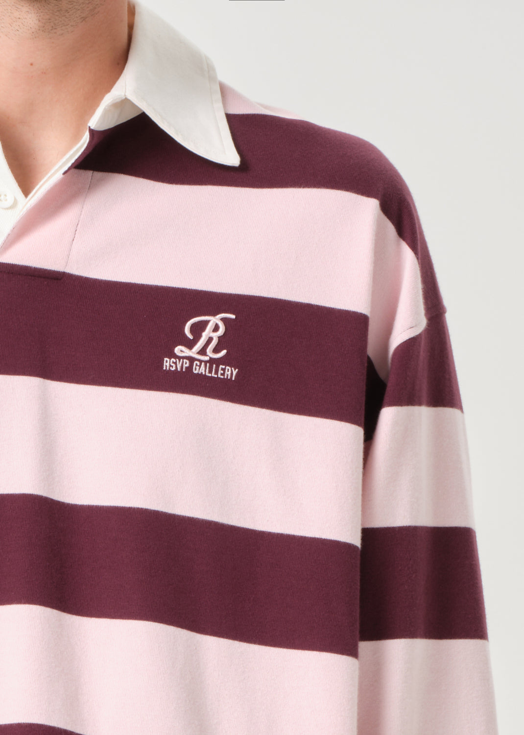 AGOLDE / RSVP Rugby in Pink / Burgundy