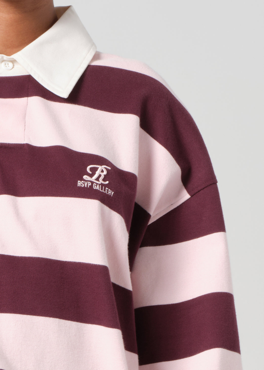 AGOLDE / RSVP Rugby in Pink / Burgundy