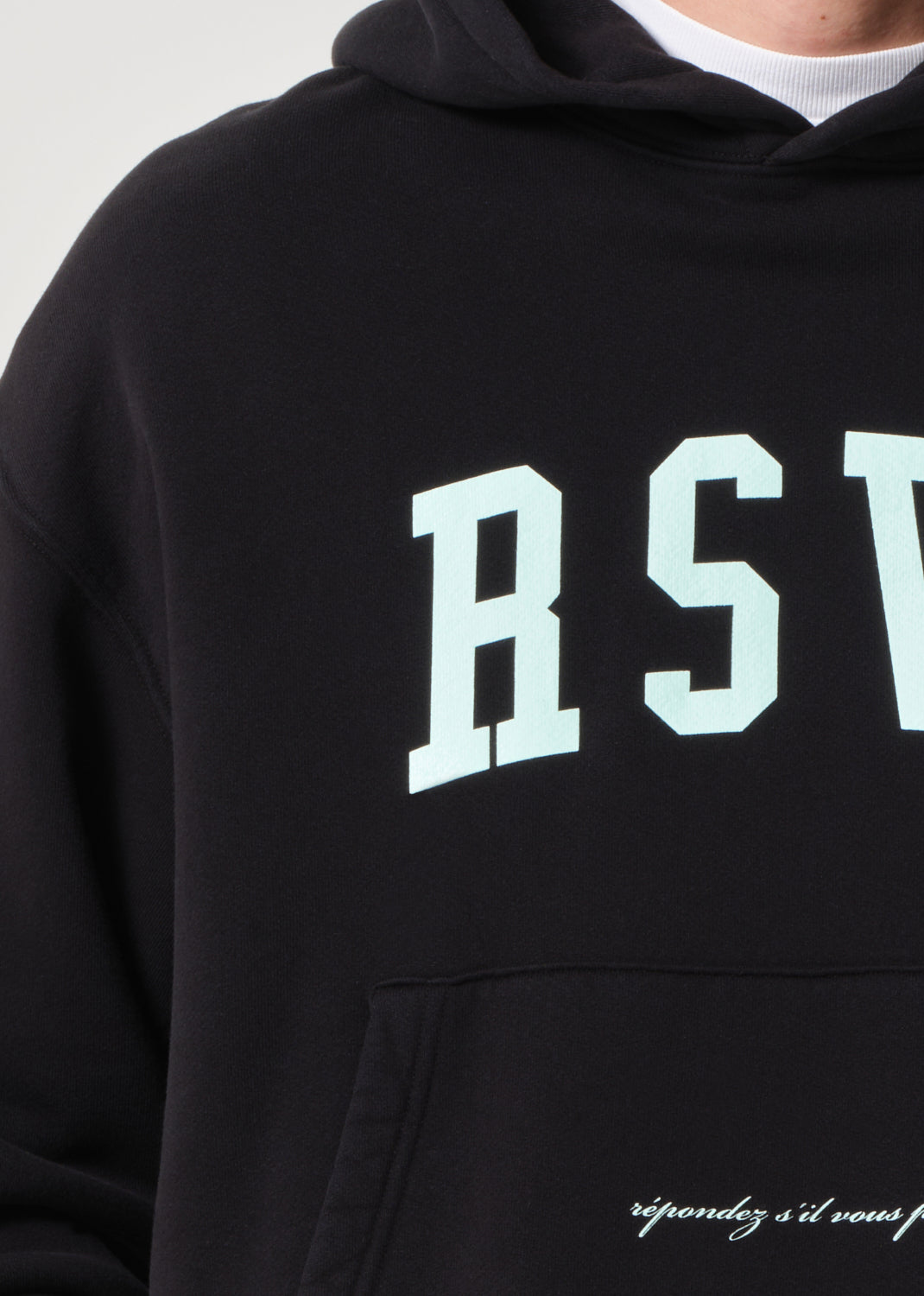 AGOLDE / RSVP Arch Logo Hoodie in Black / Mint