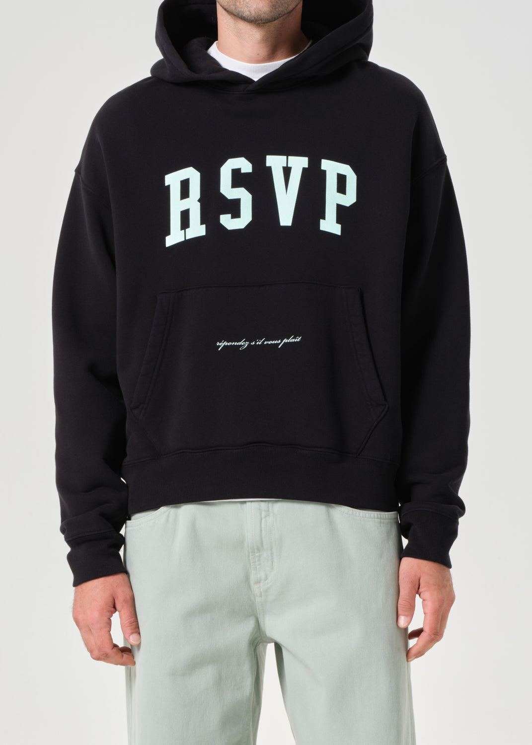 AGOLDE / RSVP Arch Logo Hoodie in Black / Mint