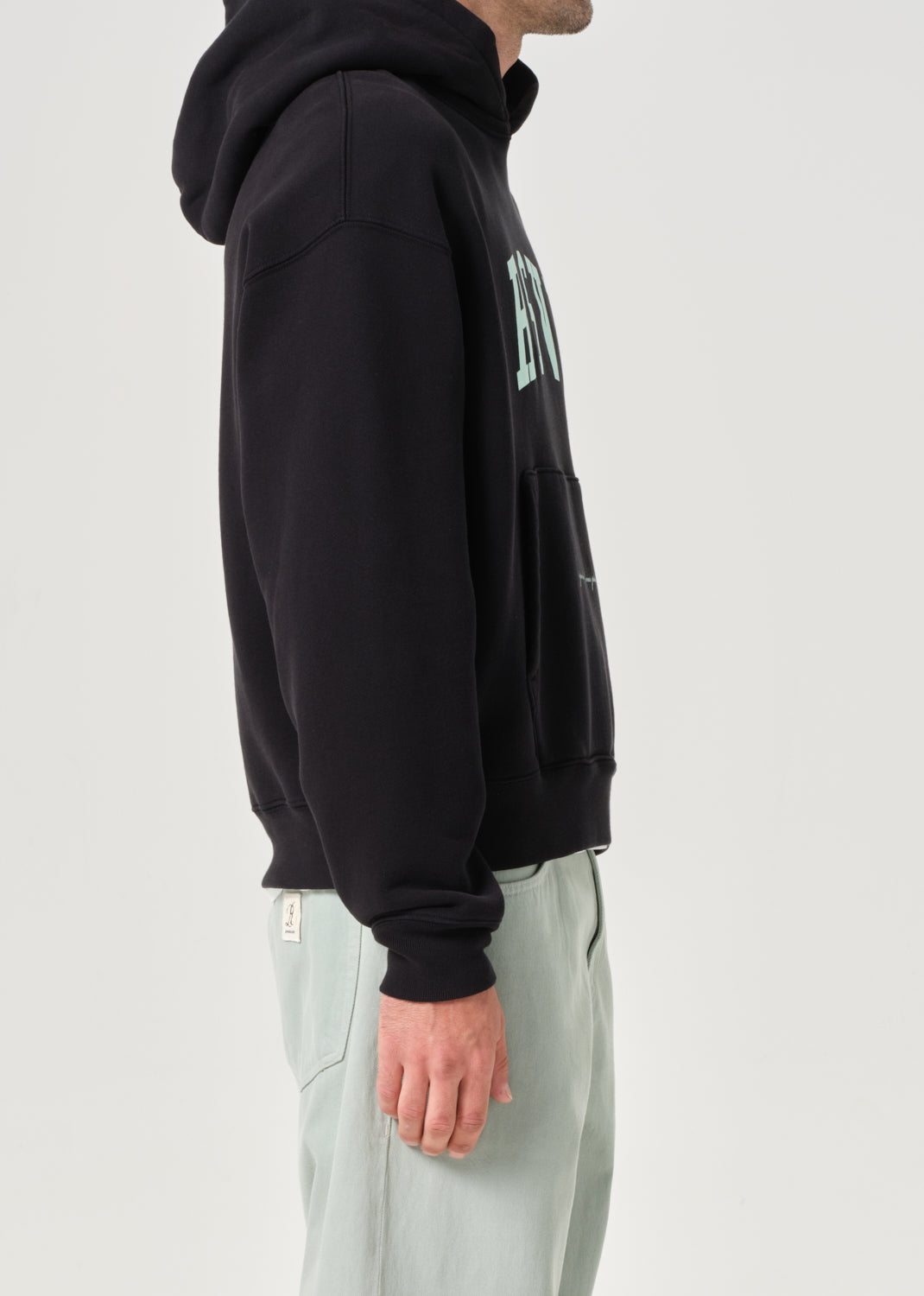 AGOLDE / RSVP Arch Logo Hoodie in Black / Mint