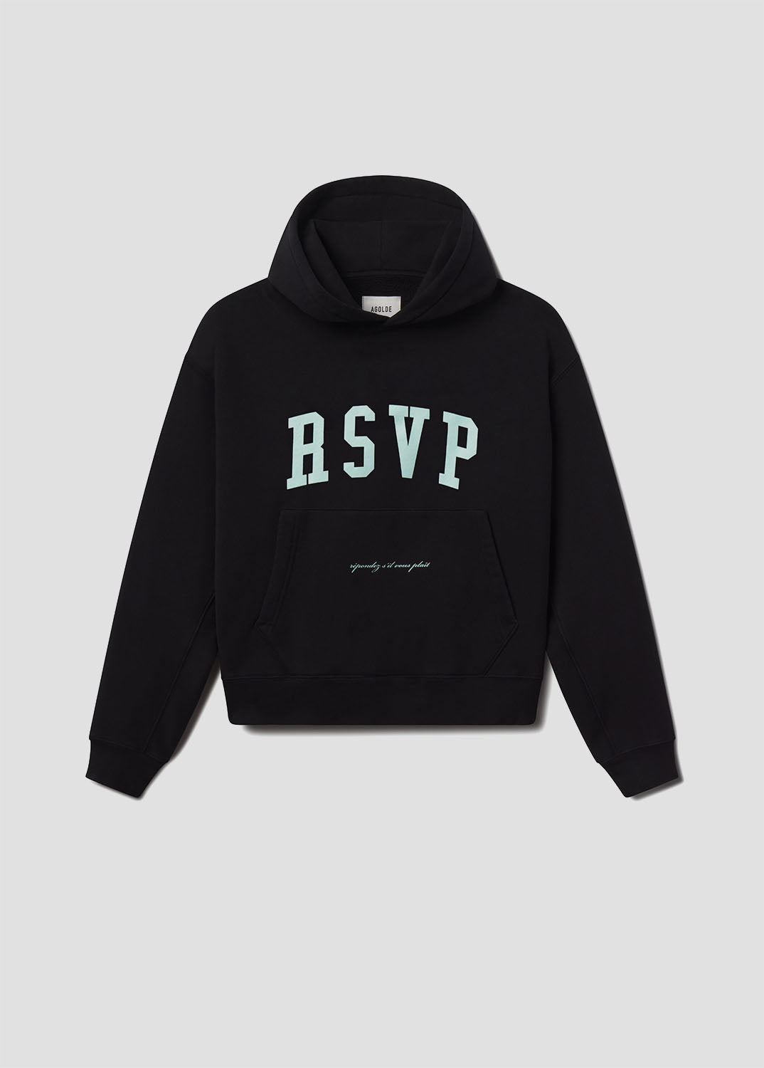 AGOLDE / RSVP Arch Logo Hoodie in Black / Mint