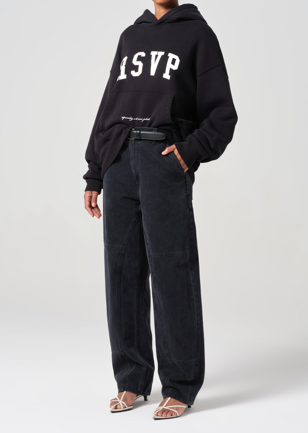 AGOLDE / RSVP Arch Logo Hoodie in Marker / Chalk