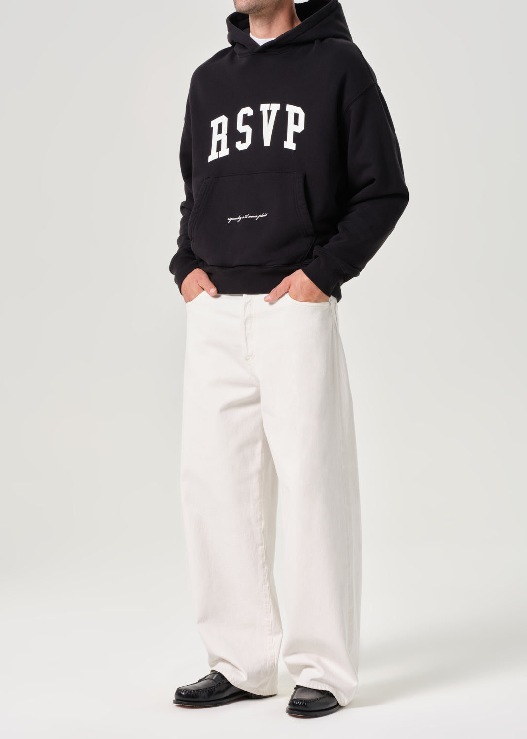 AGOLDE / RSVP Arch Logo Hoodie in Marker / Chalk