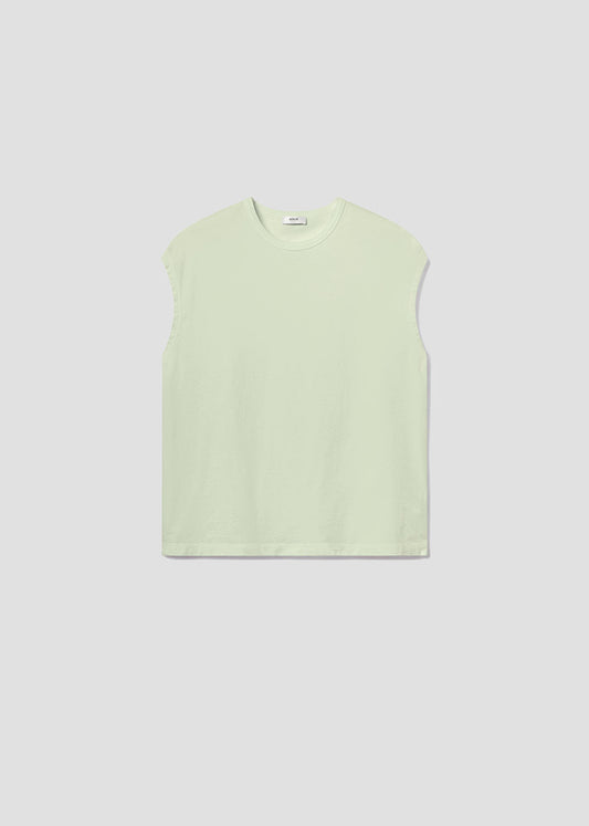 Light green sleeveless top on a light gray background