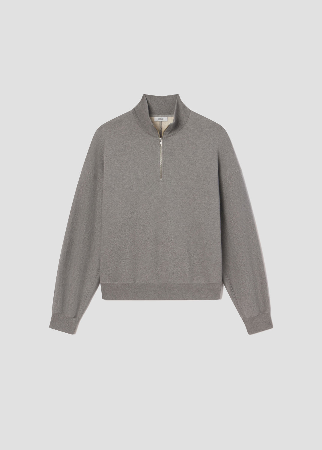 Idris Quarter Zip in Grey Heather Flat