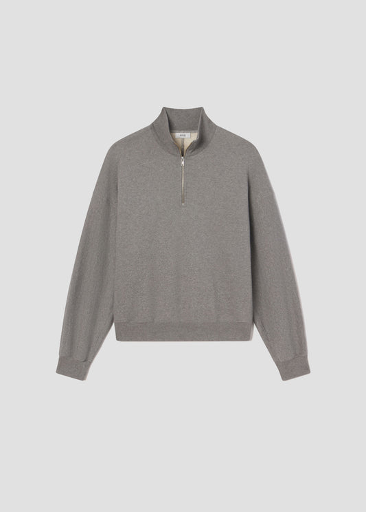 Idris Quarter Zip in Grey Heather Flat