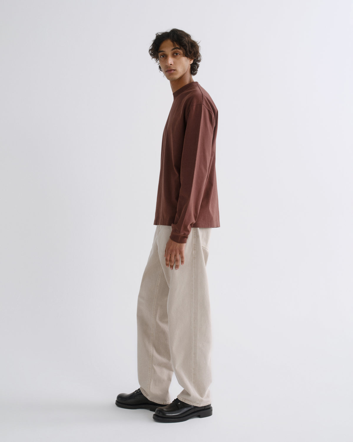 Asha Long Sleeve Mock Neck Tee in Bitter Root
