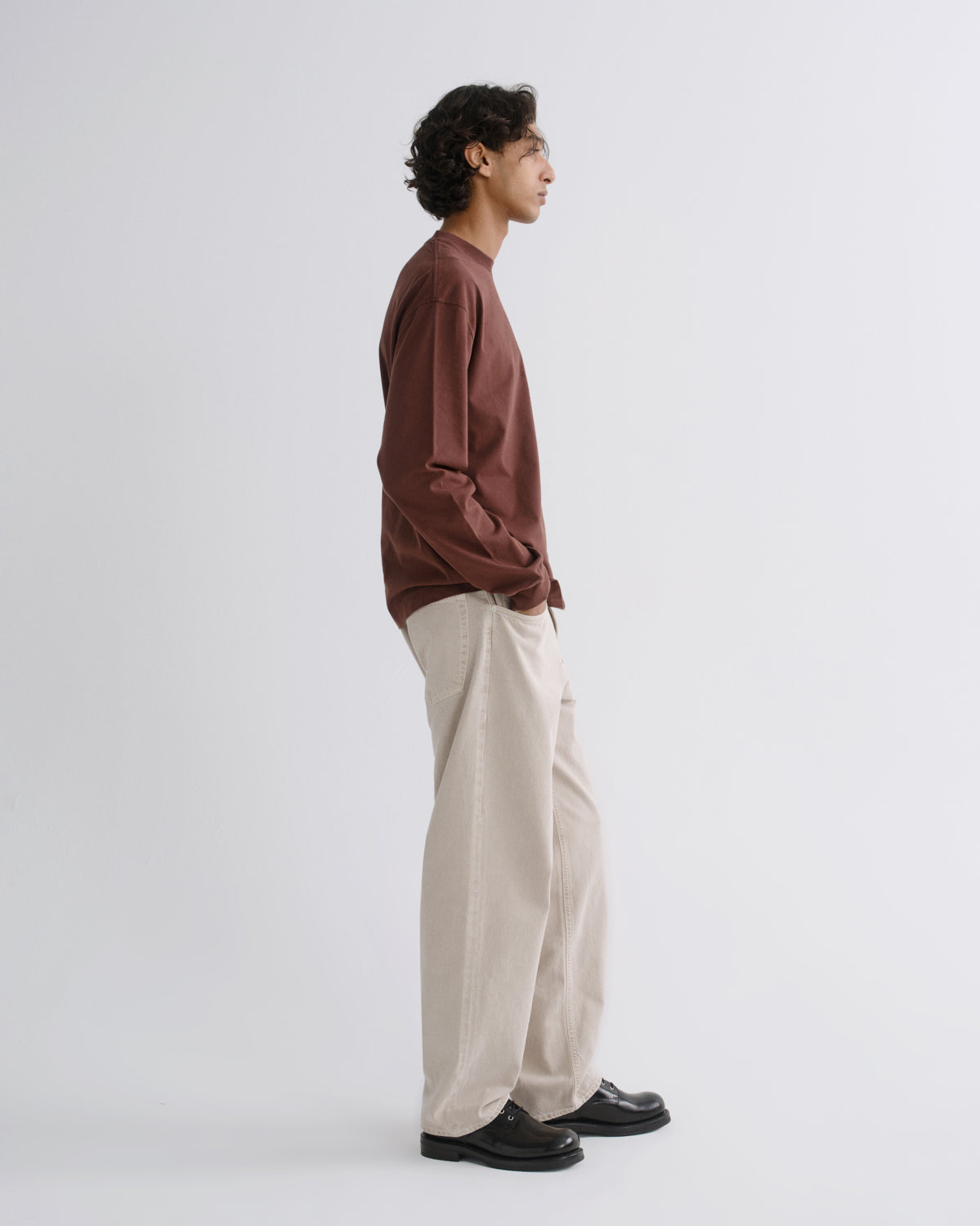 Asha Long Sleeve Mock Neck Tee in Bitter Root