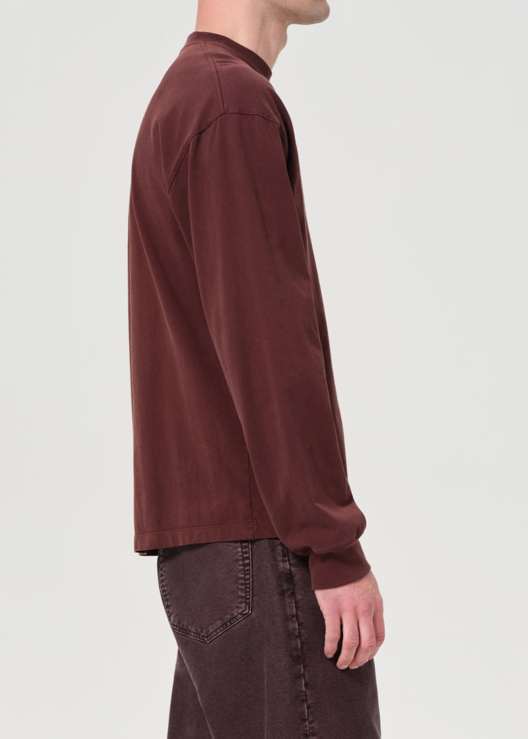 Asha Long Sleeve Mock Neck Tee in Bitter Root – AGOLDE