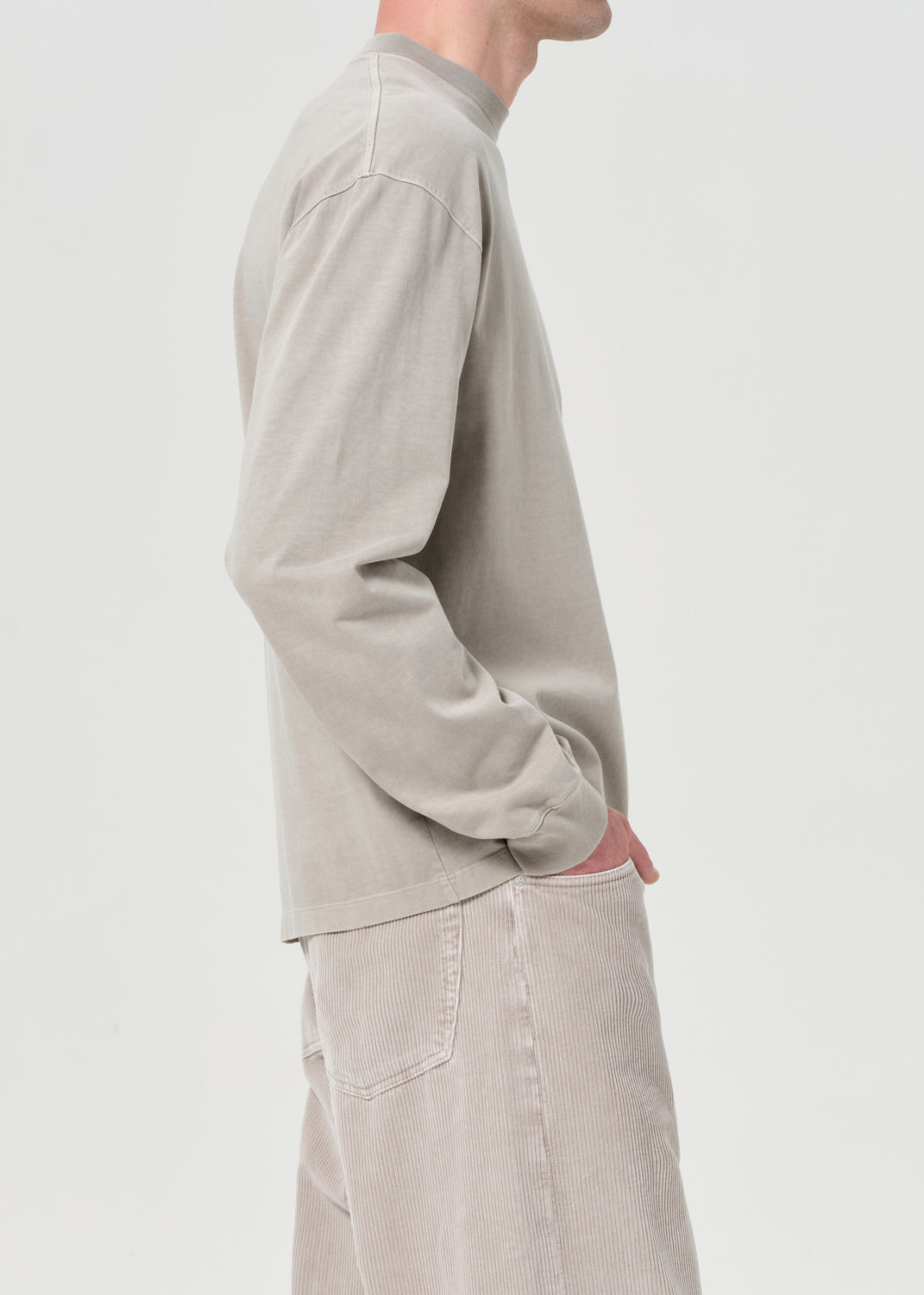 Asha Long Sleeve Mock Neck Tee in Wicker – AGOLDE