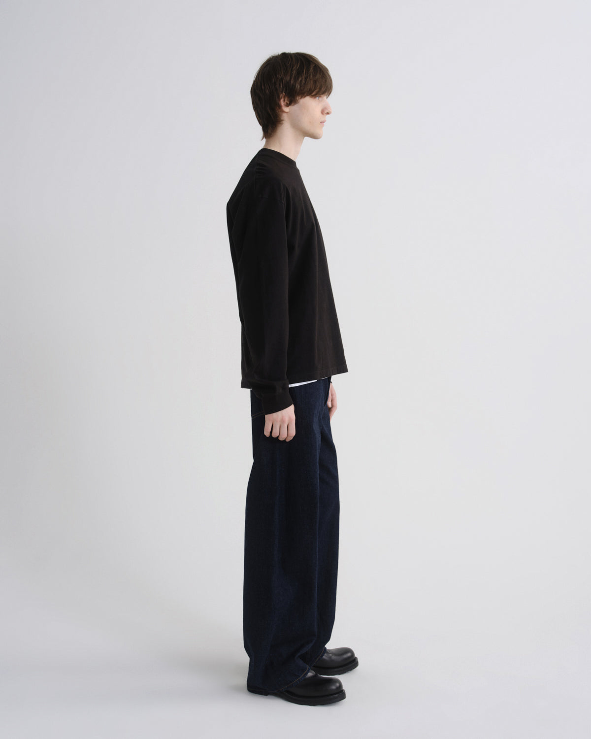 Asha Long Sleeve Mock Neck Tee in Black