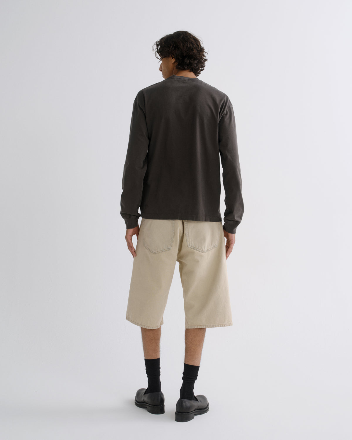 Asha Long Sleeve Mock Neck Tee in Cave