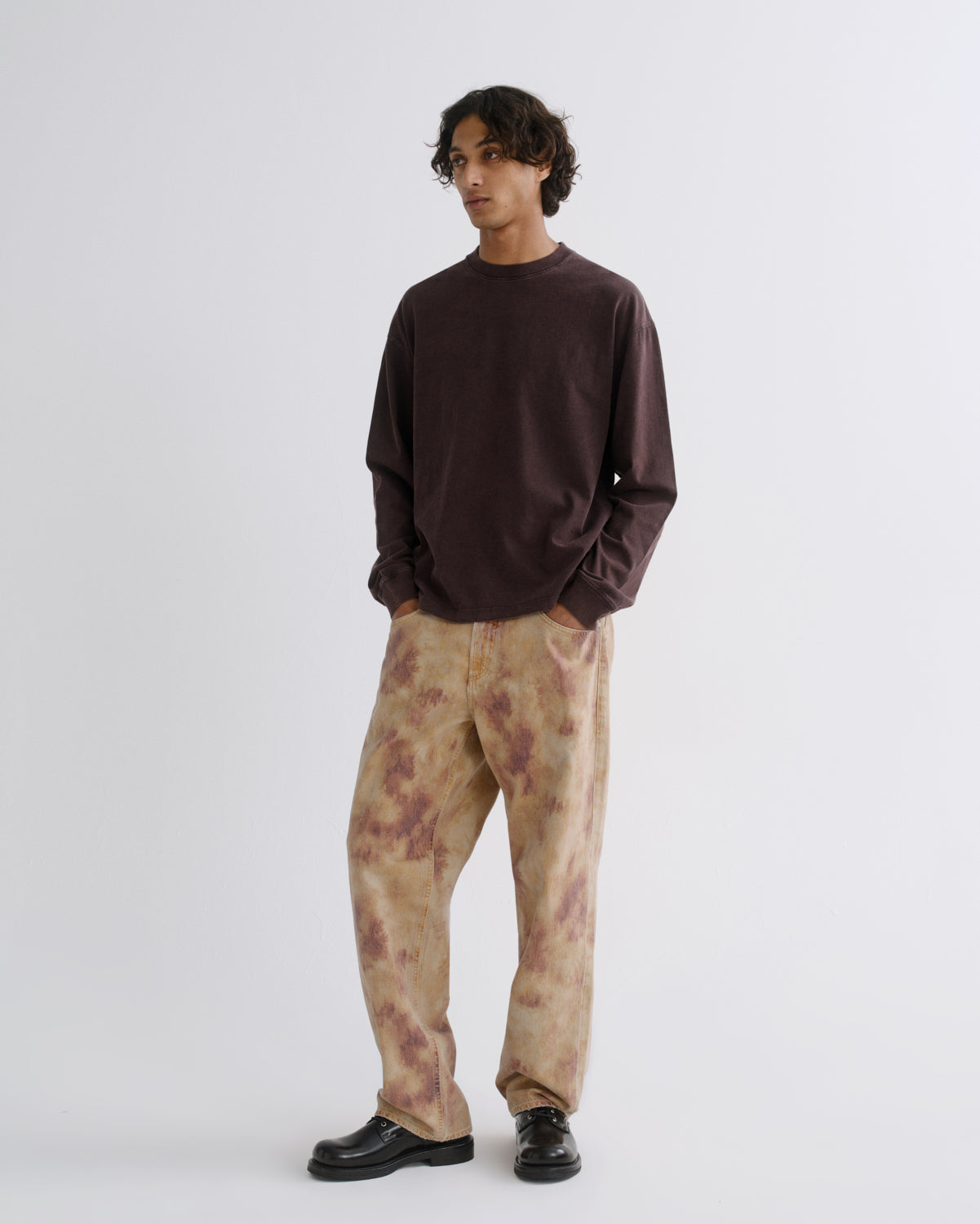 Asha Long Sleeve Mock Neck Tee in Mocha