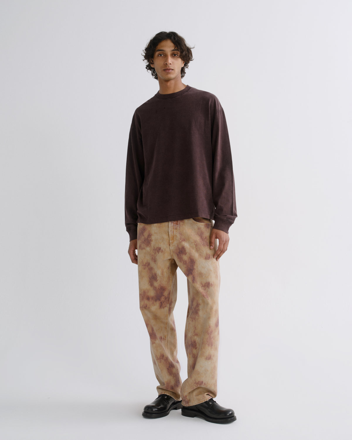 Asha Long Sleeve Mock Neck Tee in Mocha