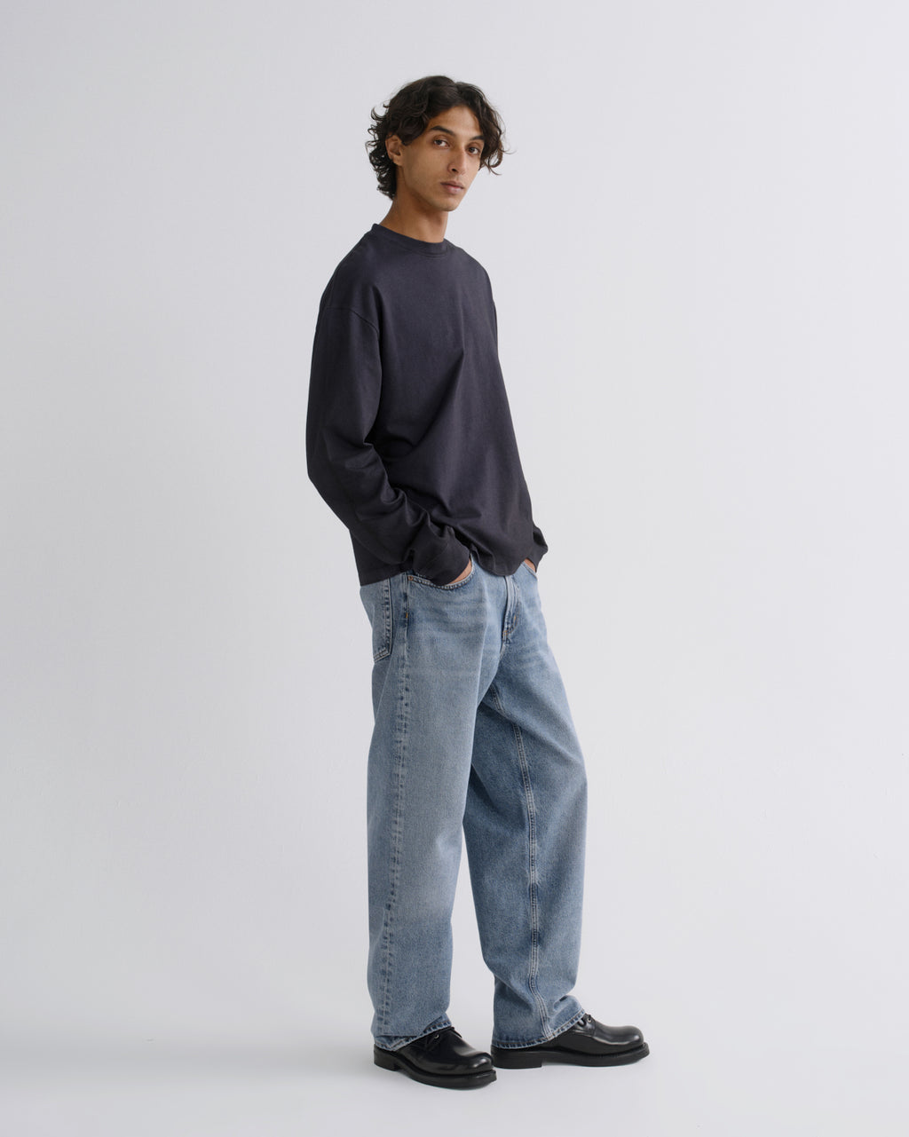 Asha Long Sleeve Mock Neck Tee in Screen