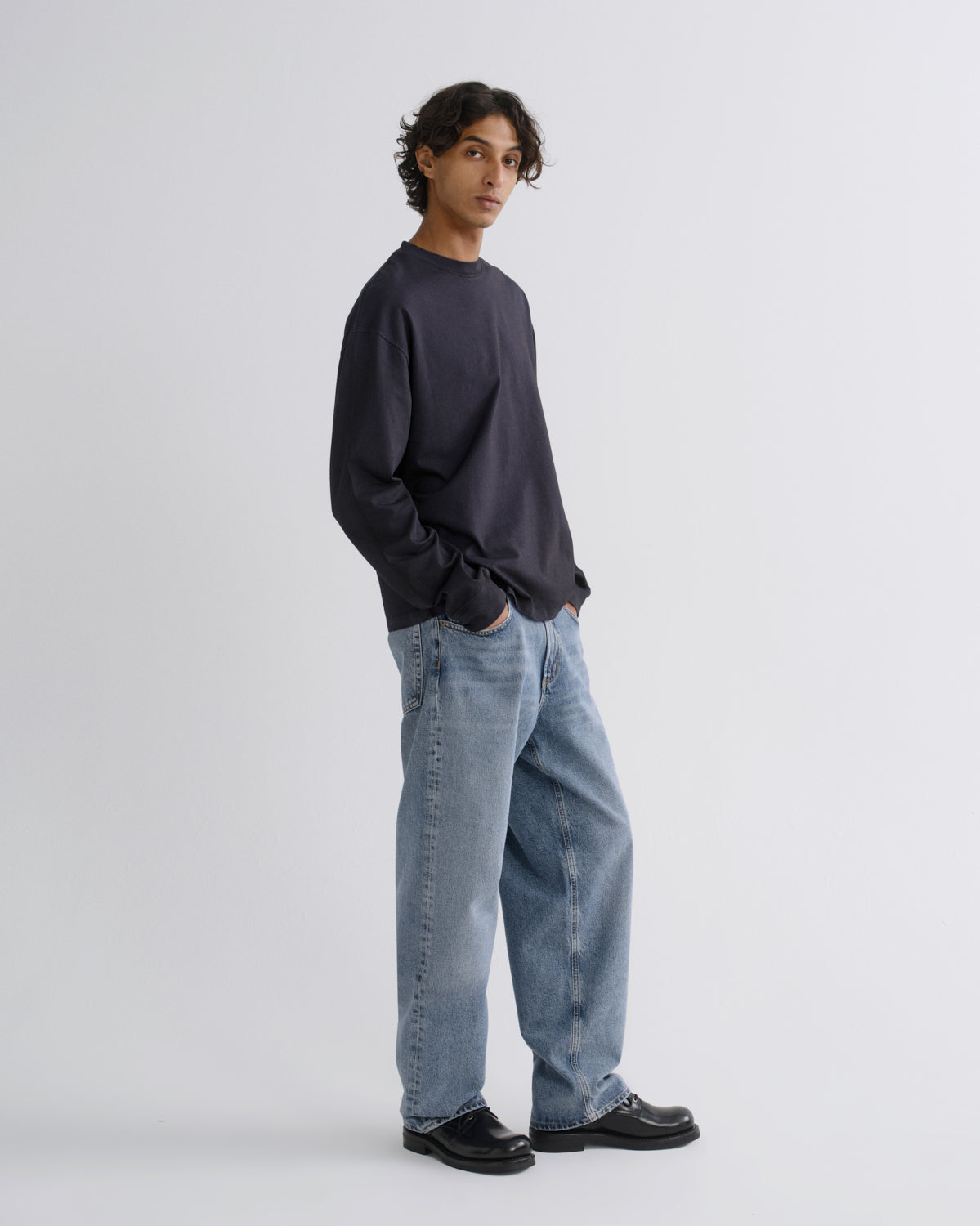Asha Long Sleeve Mock Neck Tee in Screen