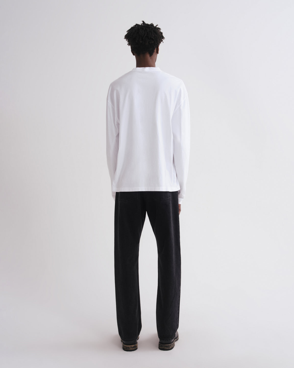 Asha Long Sleeve Mock Neck Tee in White