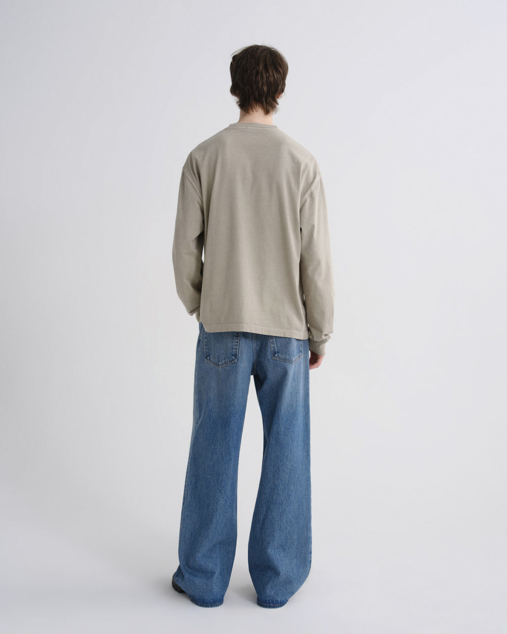 Asha Long Sleeve Mock Neck Tee in Wicker