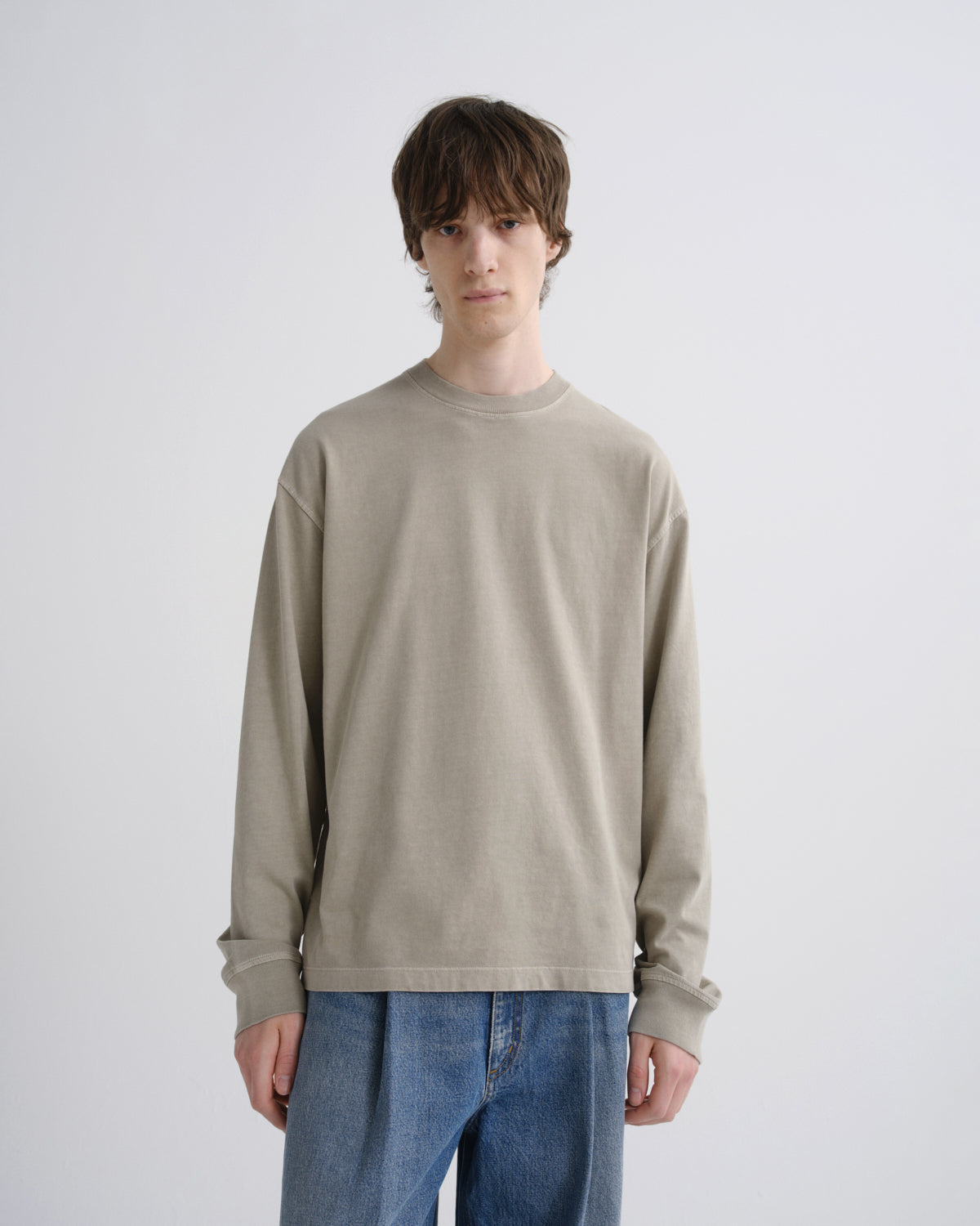 Asha Long Sleeve Mock Neck Tee in Wicker