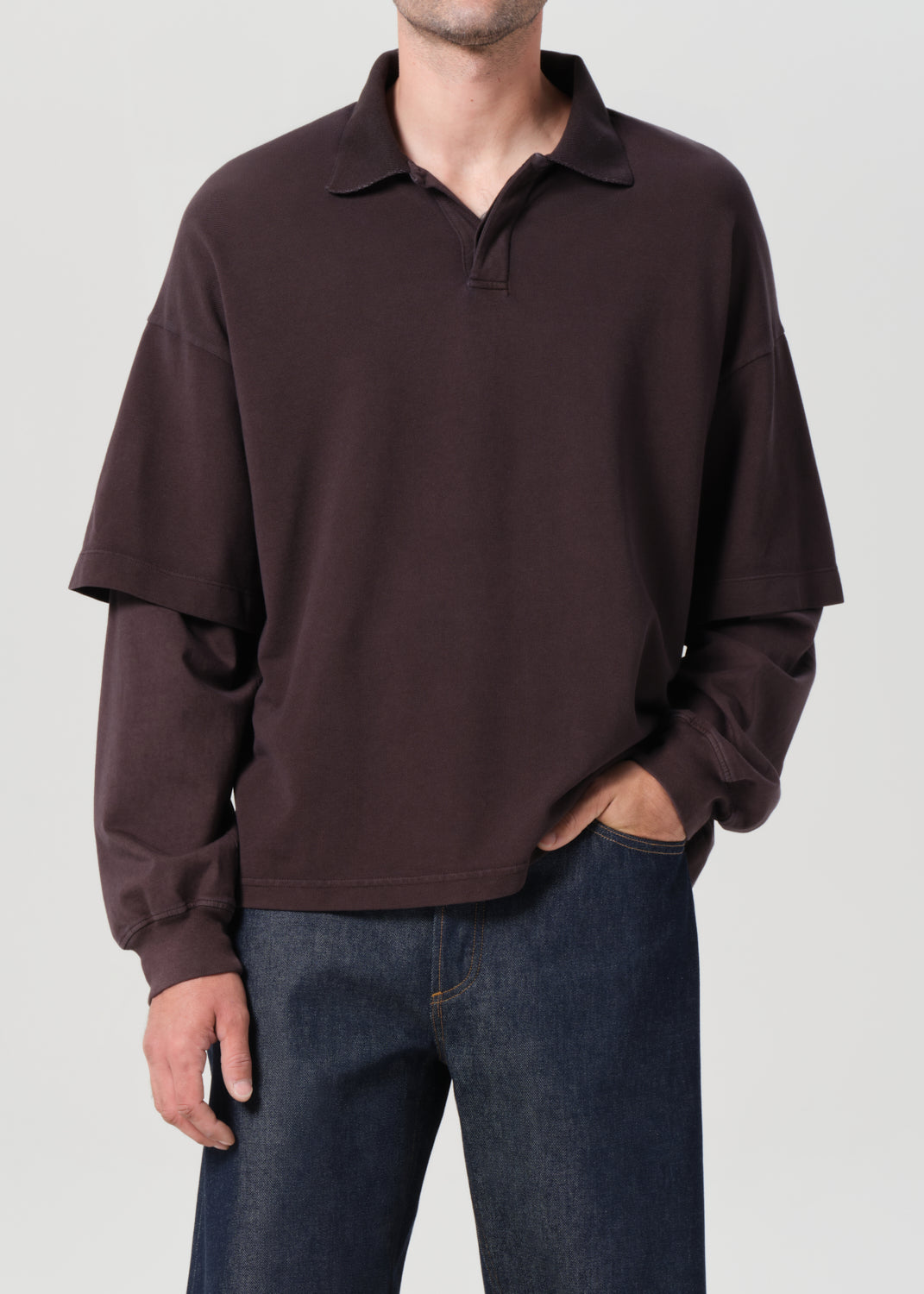 Curren Double Sleeve Polo in Elysian – AGOLDE
