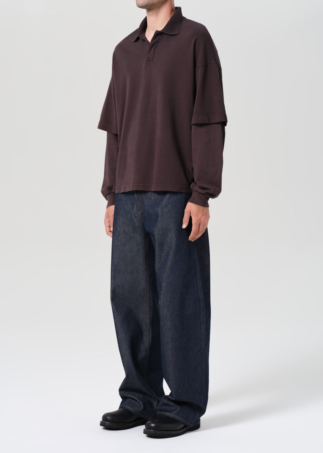 Curren Double Sleeve Polo in Elysian – AGOLDE Curren Double Sleeve Polo in Elysian – AGOLDE