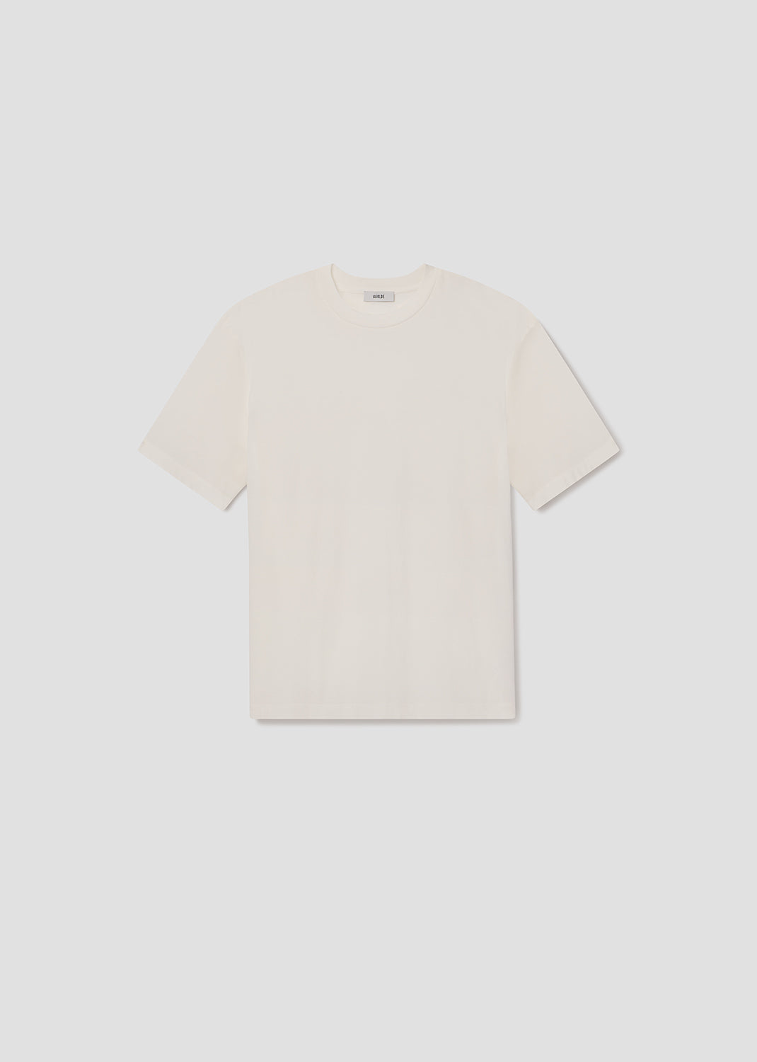 White t-shirt on a light gray background