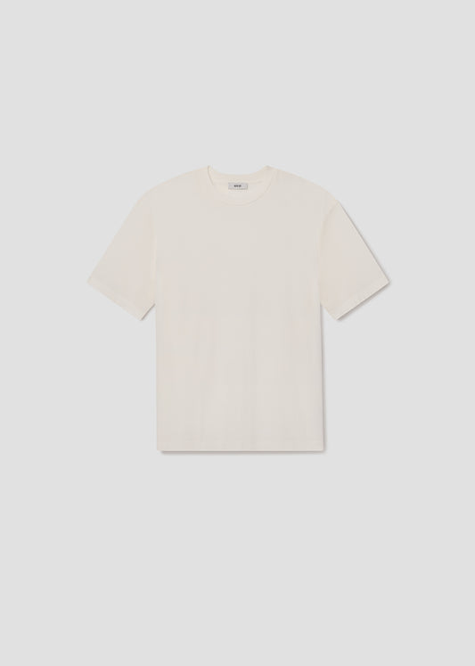 White t-shirt on a light gray background