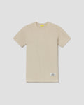 A light beige short-sleeve crewneck t-shirt with a small white 'C.L.
