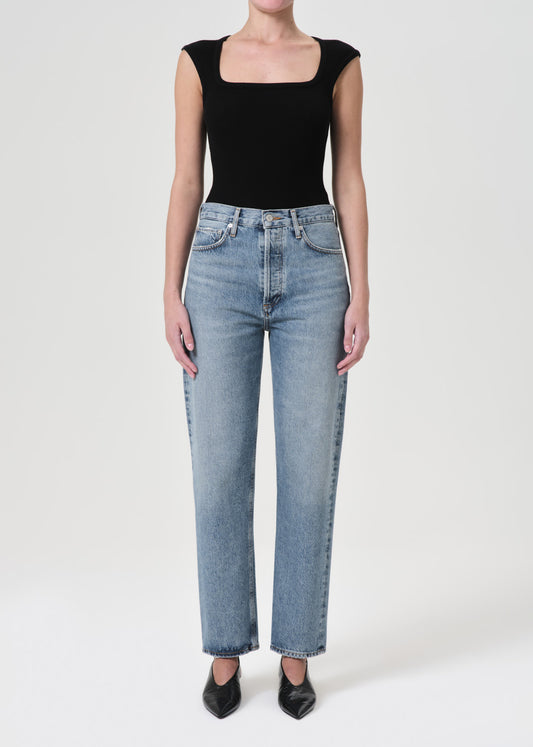 90's Pinch Waist High Rise Straight in Navigate front