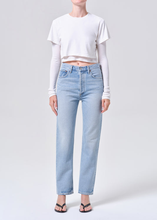 90s Pinch Waist High Rise Straight in Addition