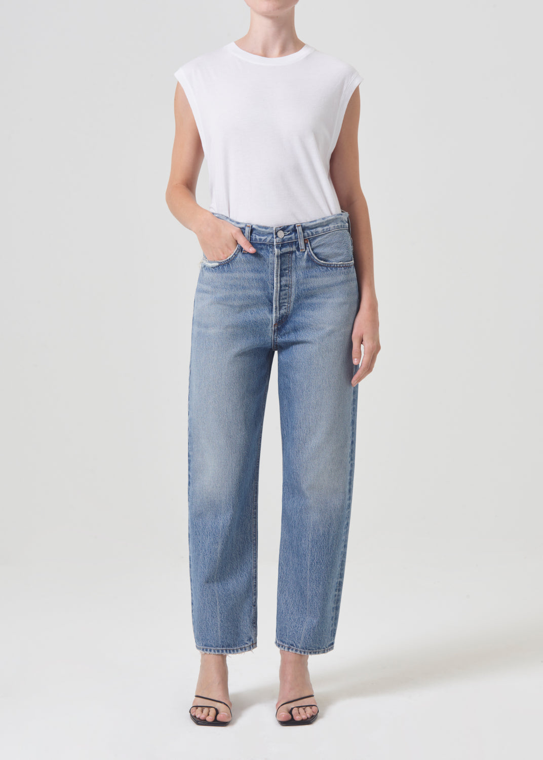 90's Crop Mid Rise Straight in Hooked – AGOLDE