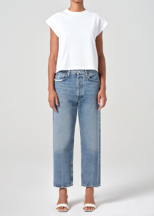 90'S Crop Mid Rise Straight in Hooked front