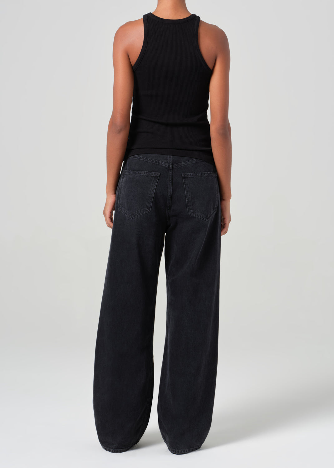 Low Curve Jean in Black Tar back