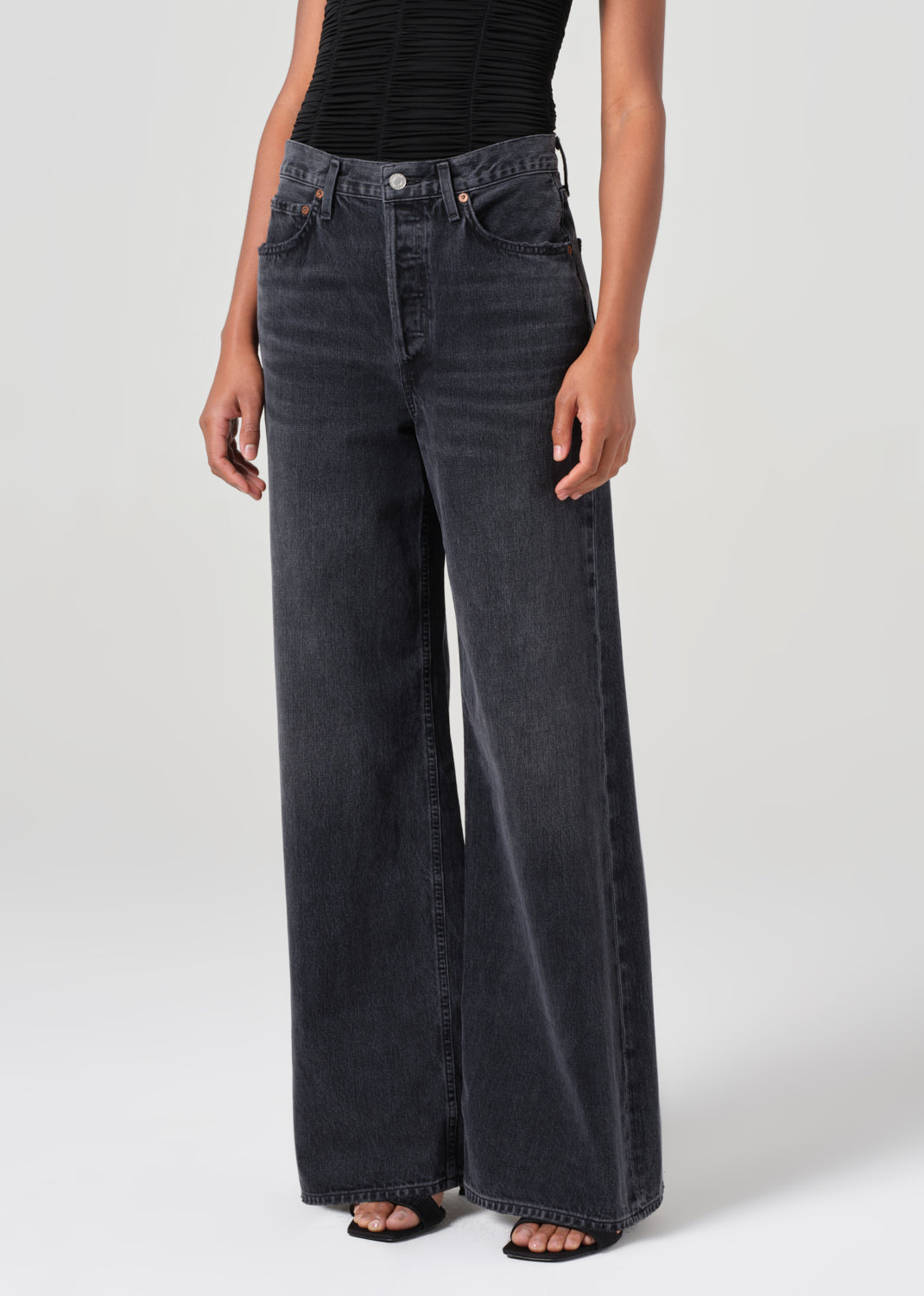 Dame High Rise Wide Leg No Cuff in Hitch close up
