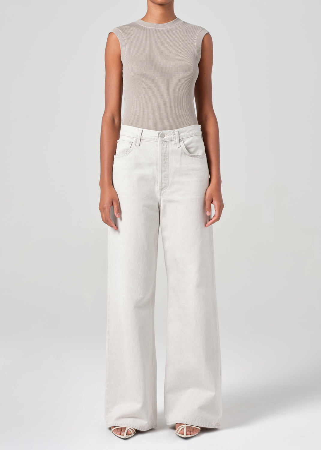 Dame High Rise Wide Leg No Cuff in Colina front