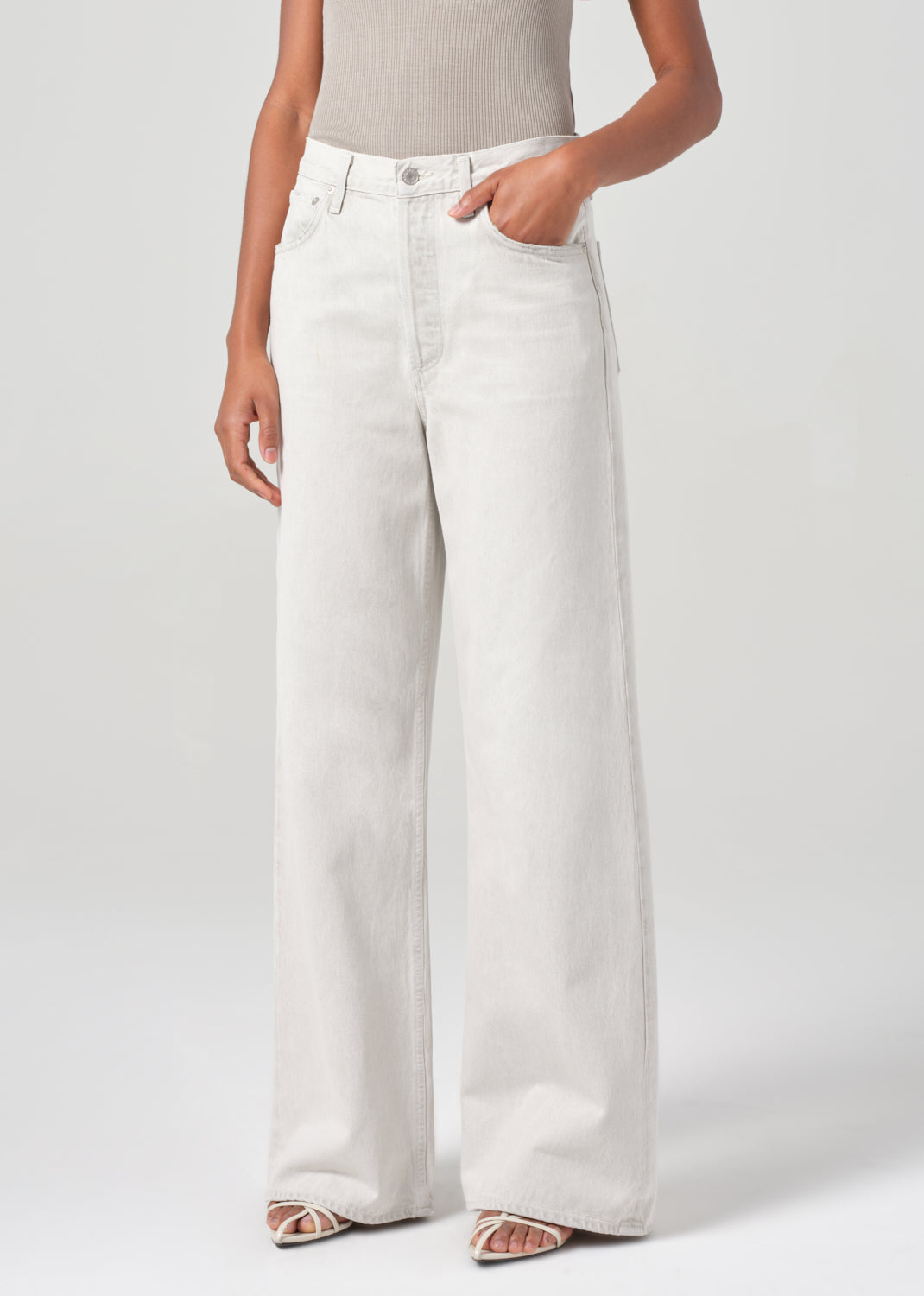 Dame High Rise Wide Leg No Cuff in Colina close up
