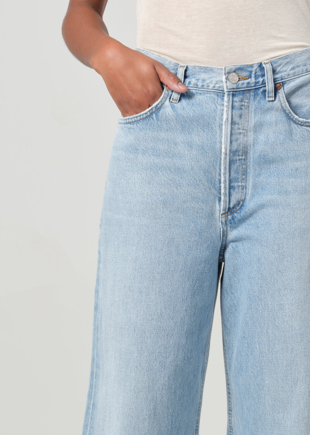 Dame High Rise Wide Leg No Cuff in Conflict close up