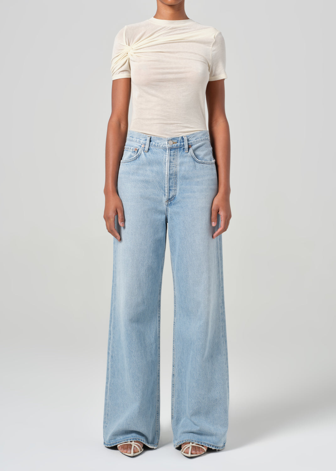 Dame High Rise Wide Leg No Cuff in Conflict front