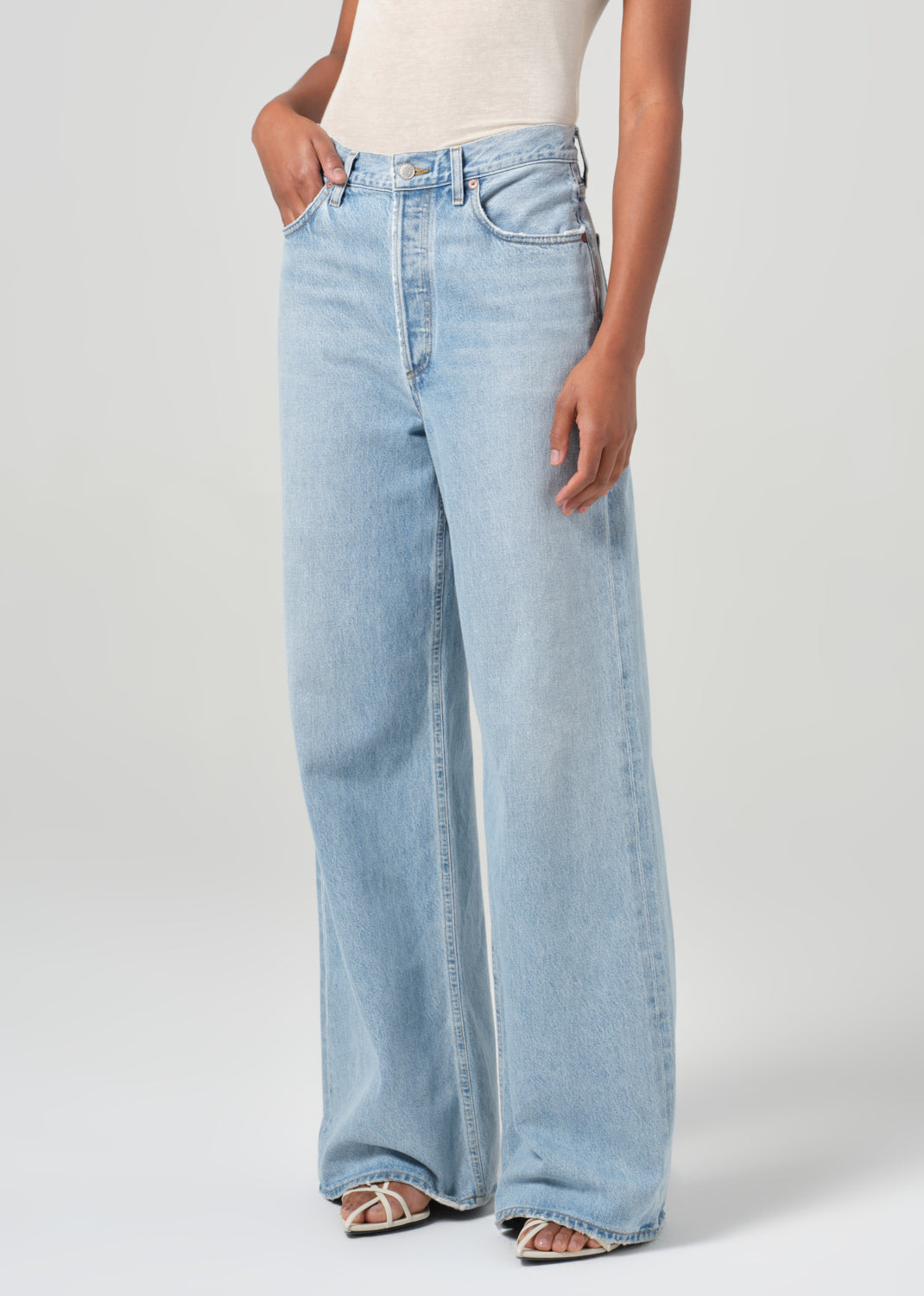 Dame High Rise Wide Leg No Cuff in Conflict close up