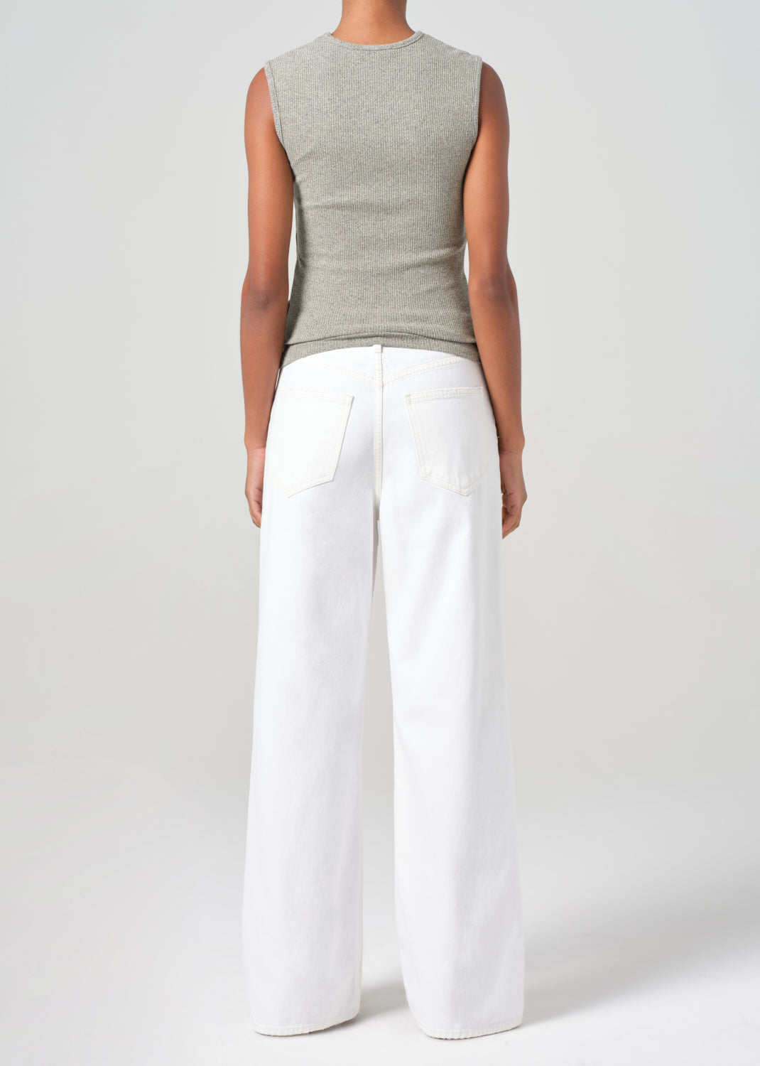 Dame High Rise Wide Leg No Cuff in Milkshake back